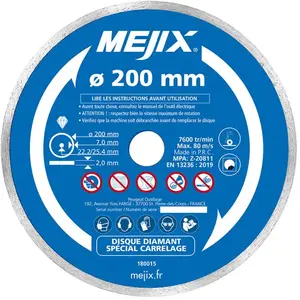 Comparateur de prix : Disque diamant MEJIX 180015 - 200 mm BR 25.4/22.2 mm