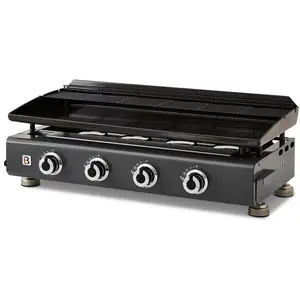 Comparateur de prix : Plancha à gaz Silvia II G 4 Feux Gun Metal - BRASERO - 84 x 34 cm - Plaquer acier émaillée - 10 kW