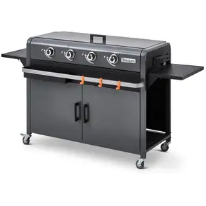 Comparateur de prix : Plancha Lola 4 feux Brasero coloris Noir, gris, orange