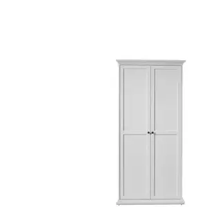 Armoire 2 portes battantes HARLINGTON coloris blanc pas cher