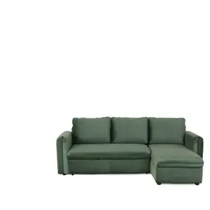 Canapé d'angle convertible 4 places FREYA coloris vert pas cher