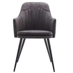 Chaise avec accoudoirs HARPER coloris gris pas cher