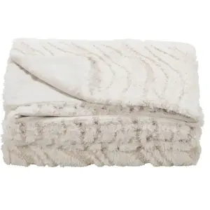 Plaid 125x150 cm WAVY coloris blanc pas cher