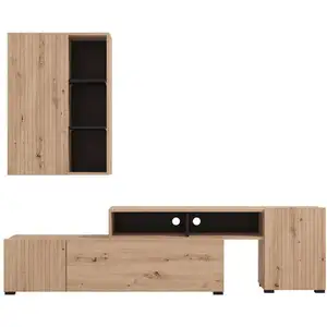 Meuble TV Haut à accrocher 199 cm ROSARIO coloris marron pas cher
