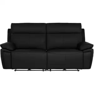Canape droit relax électrique noir 3 pl SERENO pas cher