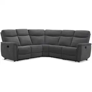 Canapé d'angle gris relax manuel 5 pl WONDER pas cher