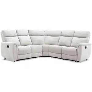 Canapé d'angle beige relax manuel 5 pl WONDER pas cher