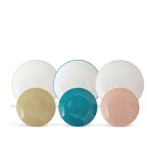 Set vaisselle 12 pièces en porcelaine COLORS pas cher