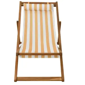 Bain de soleil réglable RAYA en acacia coloris jaune pas cher