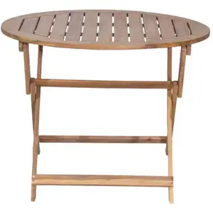 Table en acacia ronde pliante 100 cm NHATRANG pas cher