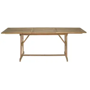 Table de jardin en acacia avec extension 150-210 cm DANANG pas cher