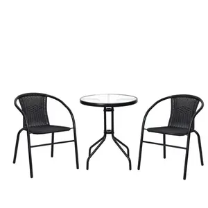 Ensemble table diamètre 60 cm + 2 chaises fauteuils BALCONYVendu parconforama