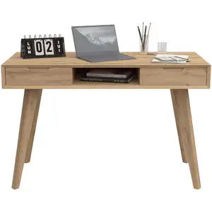 Bureau 2 tiroirs 120 cm LOMOCO GASPARD coloris bois clair pas cher
