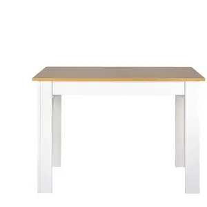 Table fixe 109cm CLOE coloris blanc/chêne pas cher