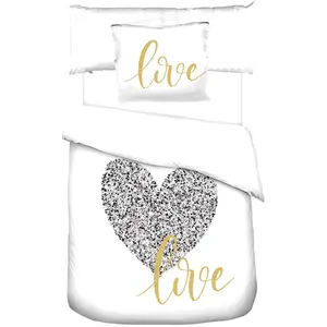 Parure de lit Housse + 1 taie 140x200 cm LOVEVendu parconforama