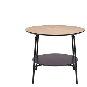 Table basse ronde LOMOCO KYOTO coloris noir et bois pas cher