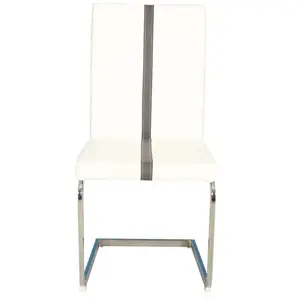Chaise ENZO coloris blanc/ gris pas cher