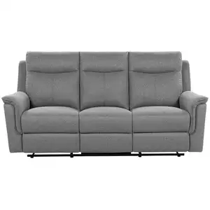 Conforama Canapé droit relax manuel 3 places RICKY coloris gris pas cher