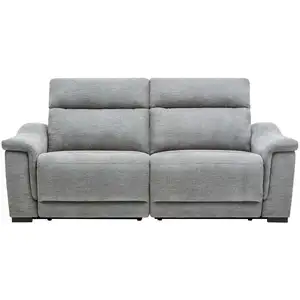 Canapé droit relax électrique 3 places DOVER coloris gris argenté pas cher