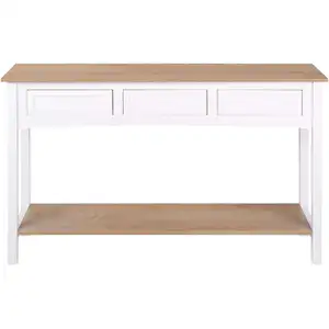 Console CHARME coloris chêne/blanc pas cher