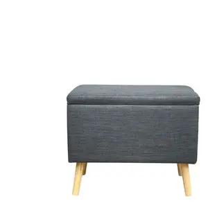 Pouf coffre BENCHY coloris gris pas cher