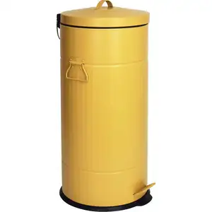 Poubelle cuisine 30 RETRO coloris jaune pas cher