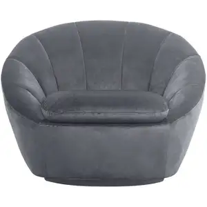 Fauteuil pivotant BOGOTA en velours coloris gris pas cher