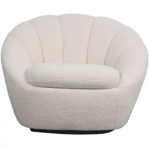 Fauteuil pivotant BOGOTA en tissu bouclette coloris blanc pas cher