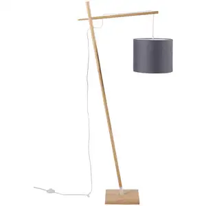 Lampadaire Métal et bois 160 cm noir OSLO