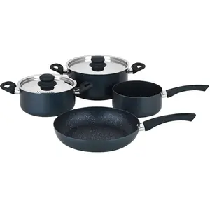 Batterie 6 pièces en aluminium NOVA Toux feux dont Induction pas cher
