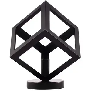 Lampe en métal 29.5 cm CUBE coloris noir pas cher