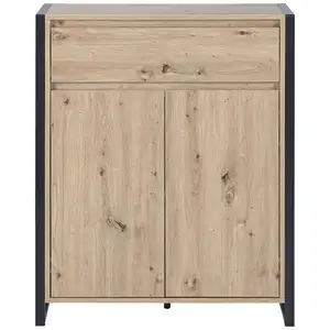 Buffet 2 portes 1 tiroir ABRAM coloris noir/naturel pas cher