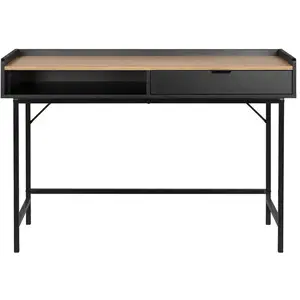 Bureau 1 tiroir 120 cm RENA coloris noir pas cher