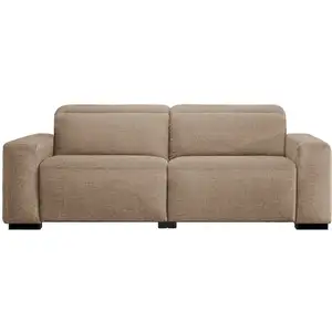 Canapé droit relax électrique 3 places FULKORN coloris taupe pas cher