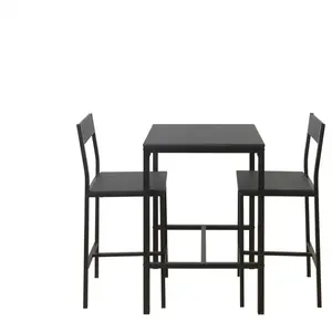 Ensemble table haute + 2 tabourets JAMIE coloris noir pas cher