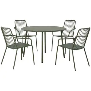 Ensemble de jardin table + 4 chaises SALTA coloris vert pas cher