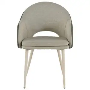 Chaise en tissu ELEA coloris kaki/écru pas cher