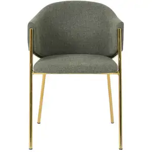 Chaise en tissu CARLA coloris vert/doré pas cher