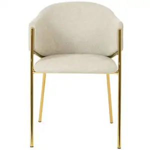Chaise en tissu CARLA coloris blanc/doré pas cher