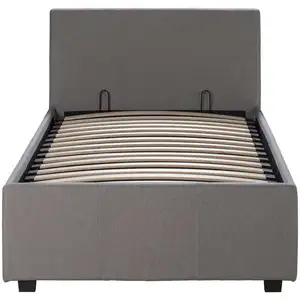 Lit coffre 90x190 cm PILOW coloris gris pas cher