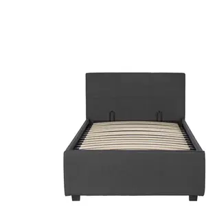 Lit coffre 90x190 cm PILOW coloris gris pas cher