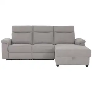 Canapé d'angle relax électrique 3 places LOUIS coloris gris pas cher
