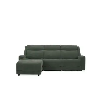 Canapé d'angle vert relax électrique 3 places BESTA coloris vert pas cher
