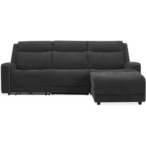 Canapé d'angle vert relax électrique 3 places BESTA coloris marron pas cher