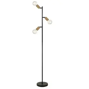 LOMOCO Lampadaire Métal et bois 150 cm Coloris noirVendu parconforama