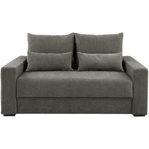Canapé droit fixe 2 places LOMOCO PIA coloris gris pas cher