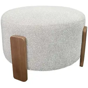 Pouf 50x50x36 cm AUGUSTIN coloris blanc pas cher