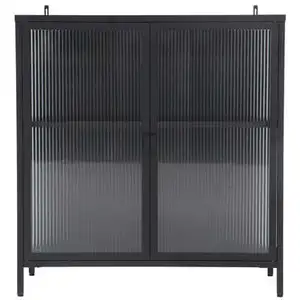 Buffet 2 portes VIDRIO coloris noir pas cher