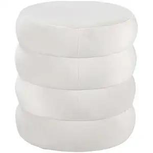 Pouf en velours LOMOCO BIBOU coloris blanc pas cher