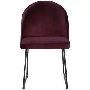 Chaise en velours DAPHNE coloris rouge pas cher